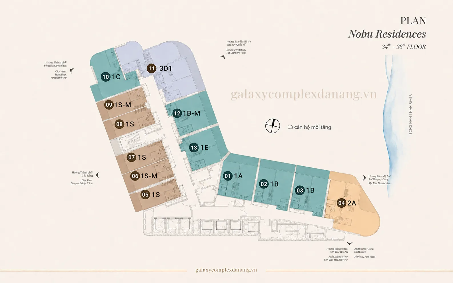 Mặt bằng Nobu Residences dùng làm tư liệu tham chiếu